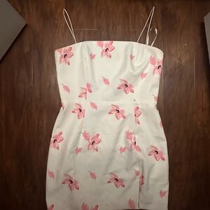 Othr White and Pink Spaghetti Strap Mini Sundress